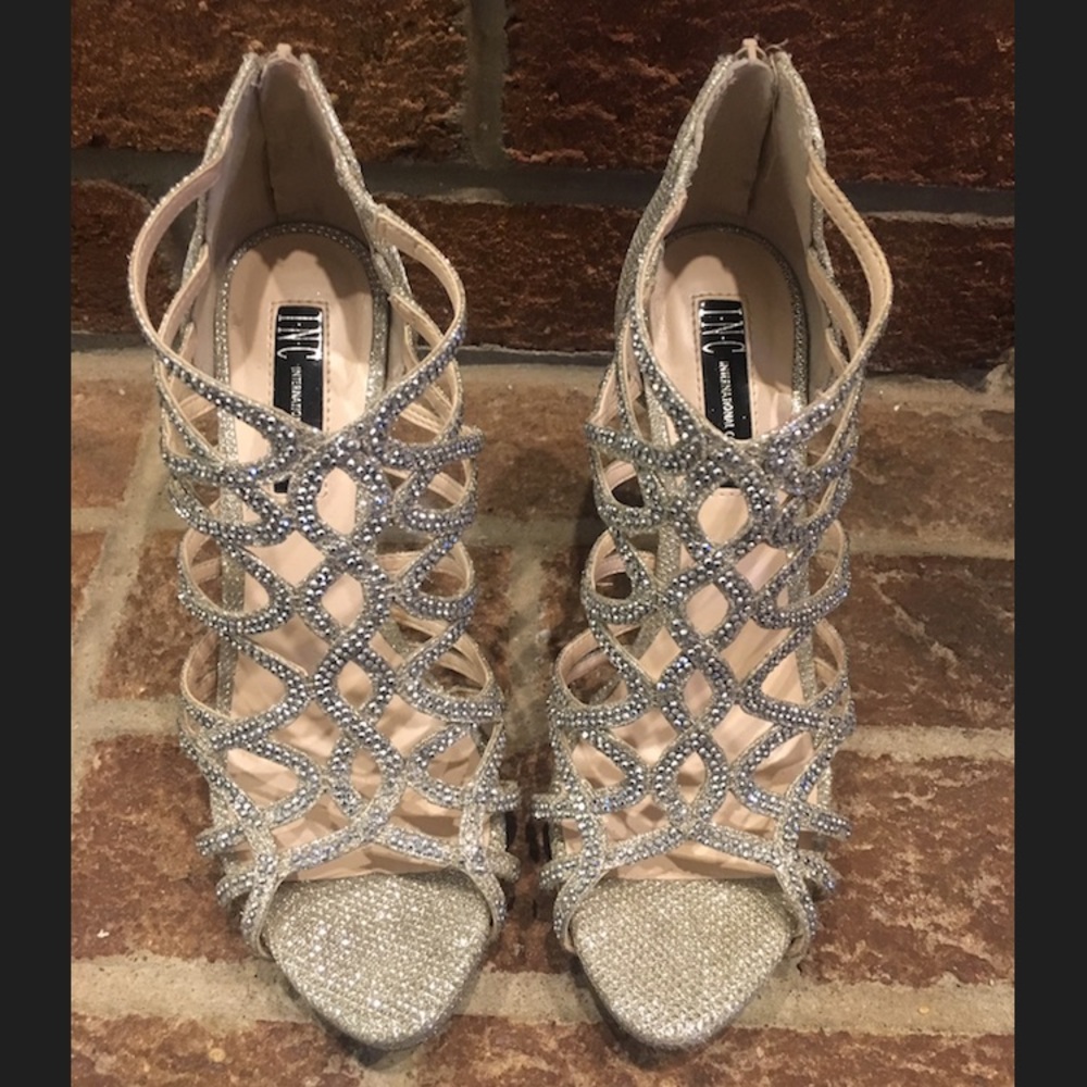 INC Sharee heels 6.5 rhinestone evening sandals